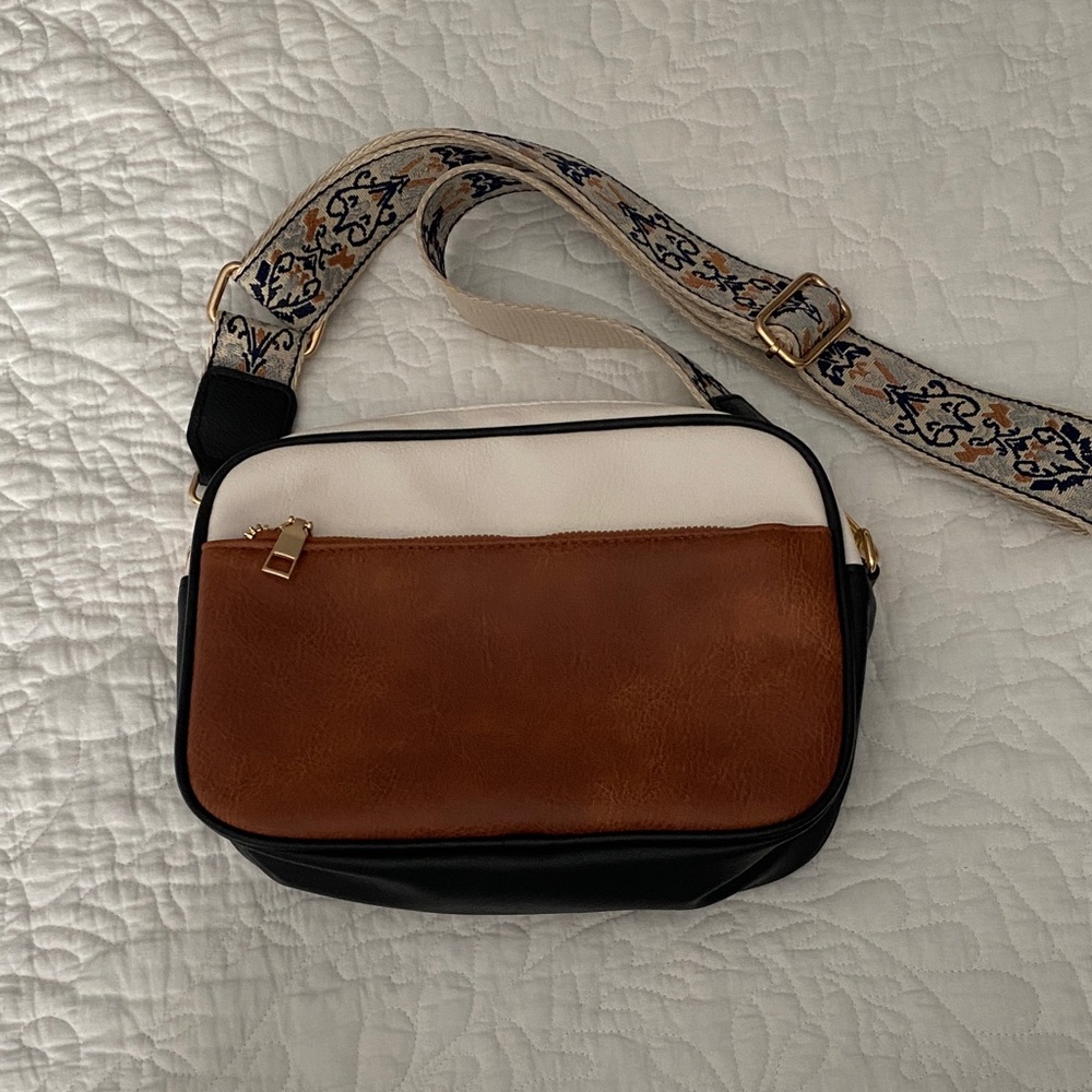 Stylish Brown and Black Crossbody Bag